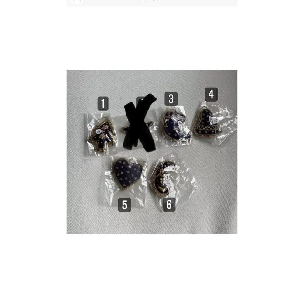 Select 10 Embroidered Beaded Christmas Tree Ornaments Decorations